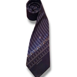 Balenciaga Navy Gold Tie